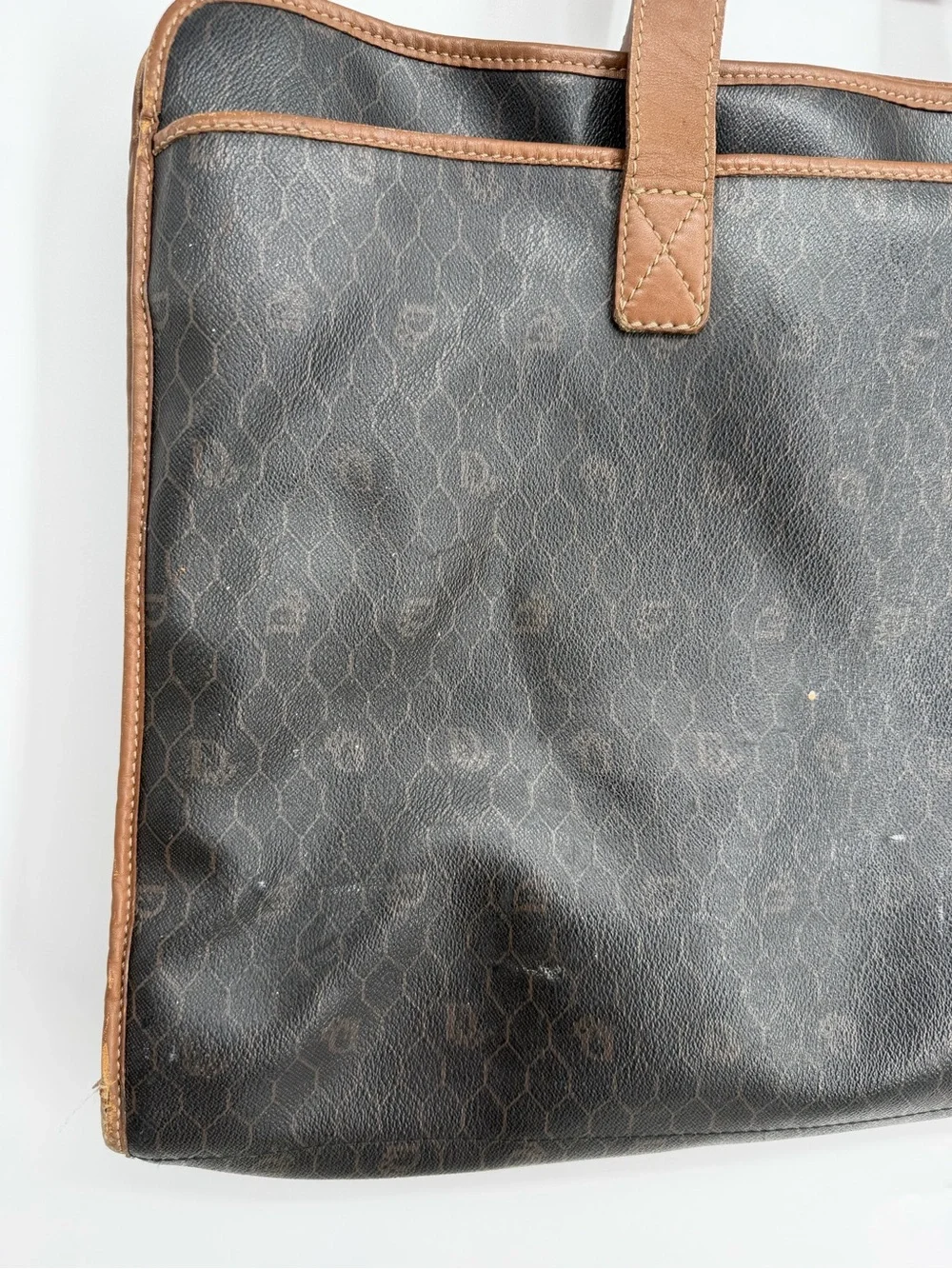 Christian Dior Vintage Honeycomb Monogram Tote Bag